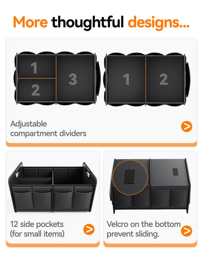 Homeve Car Trunk Organizer – Foldable Waterproof Storage