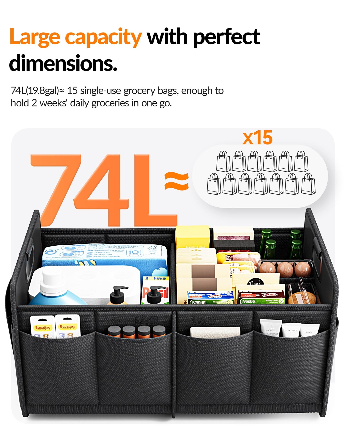 Homeve Car Trunk Organizer – Foldable Waterproof Storage